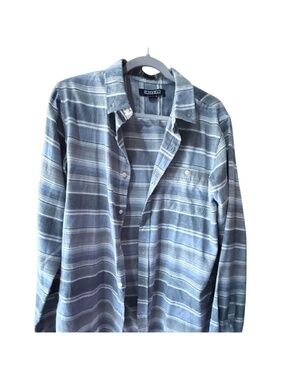 Ezekiel Blue Grey Button Up Shirt Size M